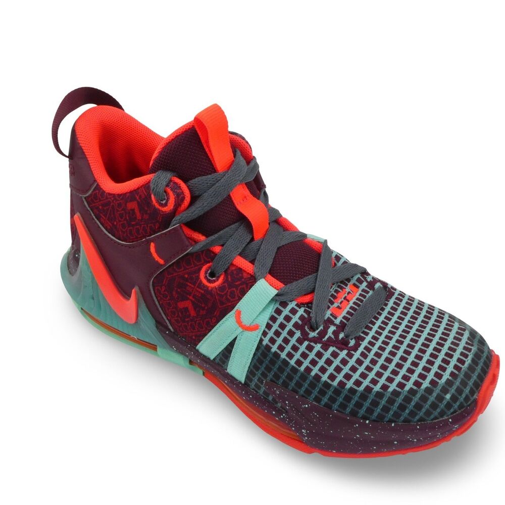 Nike Youth 4Y LeBron James Witness 7 SE Team Red Jade Kids Sneakers FB8976-600